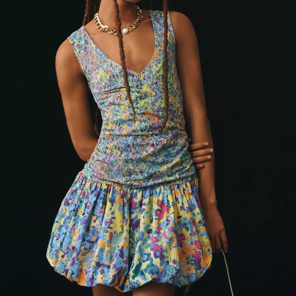 Plenty By Tracy Reese Anthropologie V-Neck Bubble Dress Size Large - Picture 1 of 11